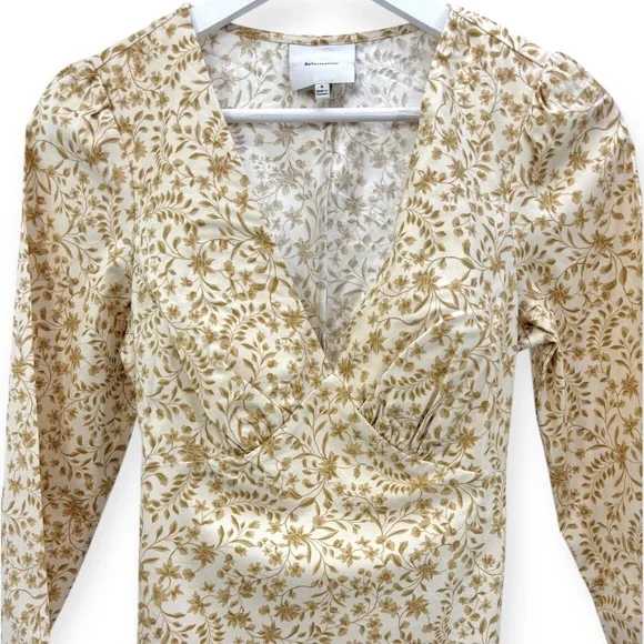 Reformation Cream and Gold Floral Blouse - Picture 5 of 10
